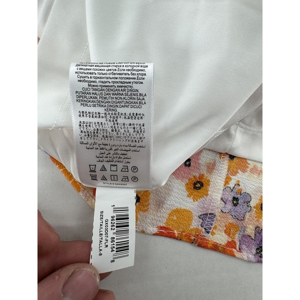 BCBGeneration Dress Floral Midi Size 8 Square Neck Puff Sleeve Cottage Modest - Picture 11 of 12